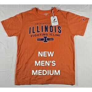 NEW MEN'S MEDIUM FIGHTING ILLINI UNIVERSITY OF ILLINOIS T-SHIRT NCAA